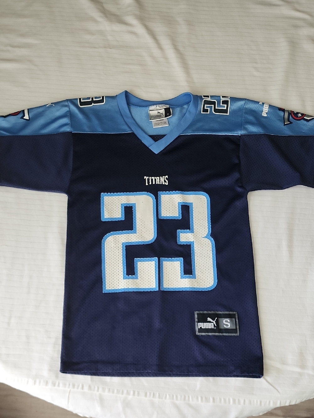 Puma Navy and Light Blue #23 Titans Football Jersey